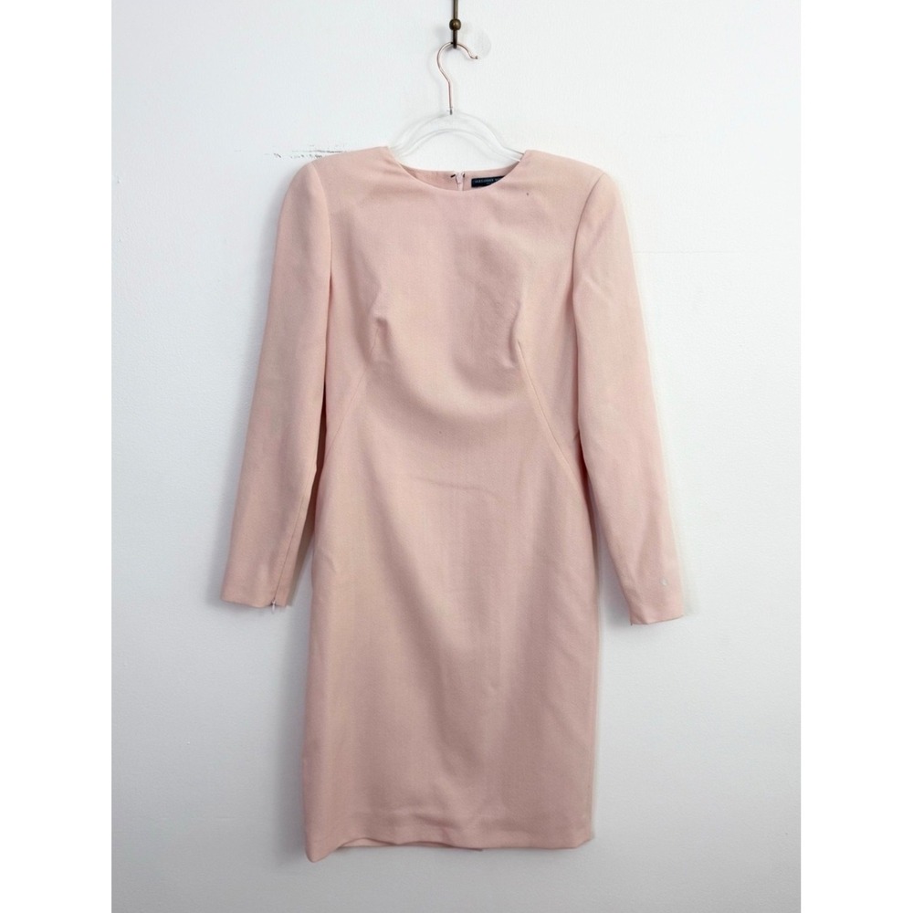 Alexander McQueen Blush Pink Wool Sheath Dress Long Sleeve IT 44 US 8